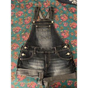 1990s Jordache Shortall Denim Girls size XL (12-14) Bob Overall Shorts "Perfect"